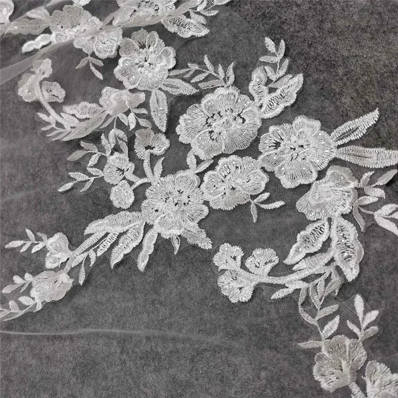 Beautiful Short Lace 1 Meter 1 Layer Bridal Veil