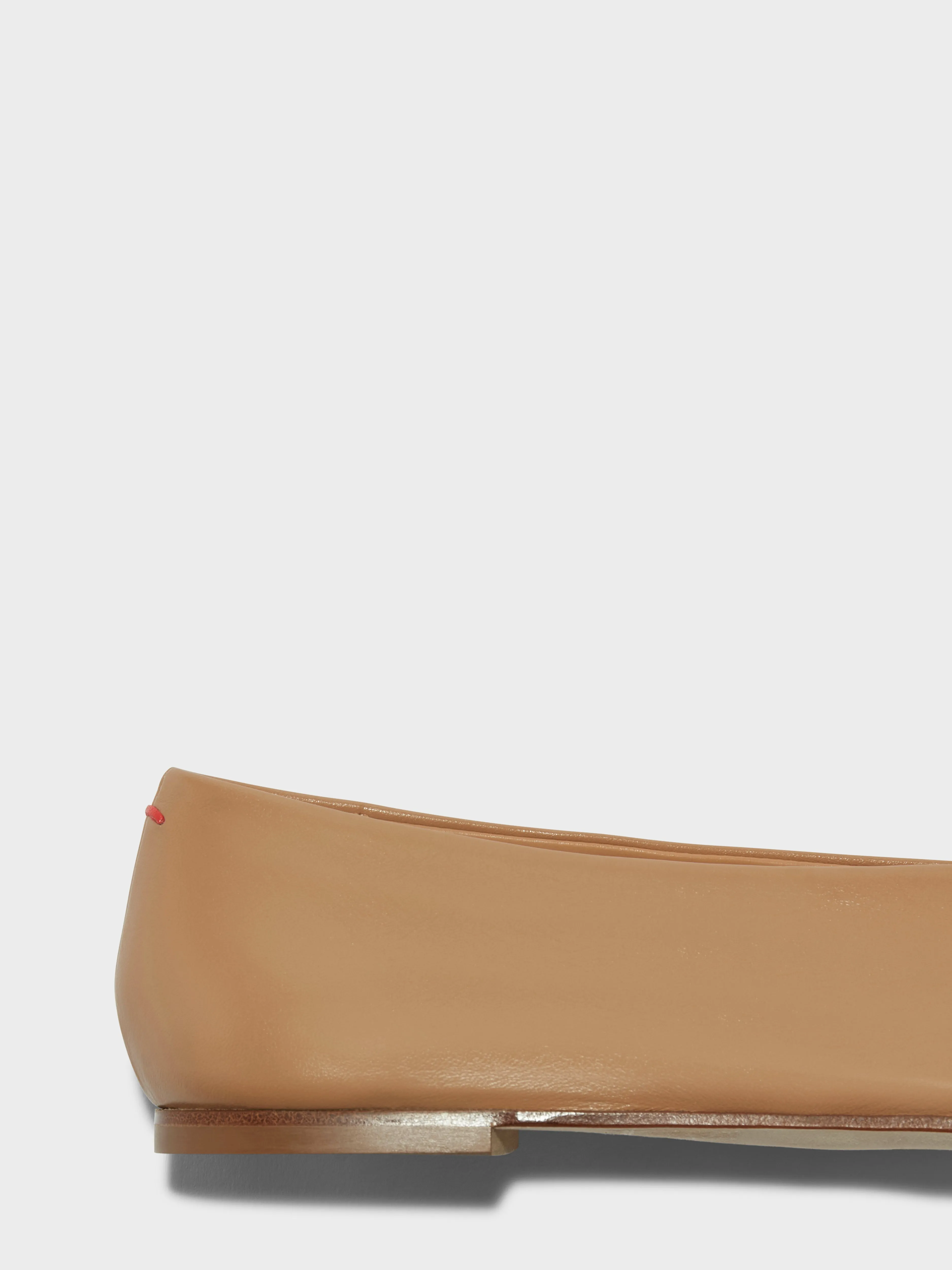 Betty Leather Square-Toe Ballet Flats