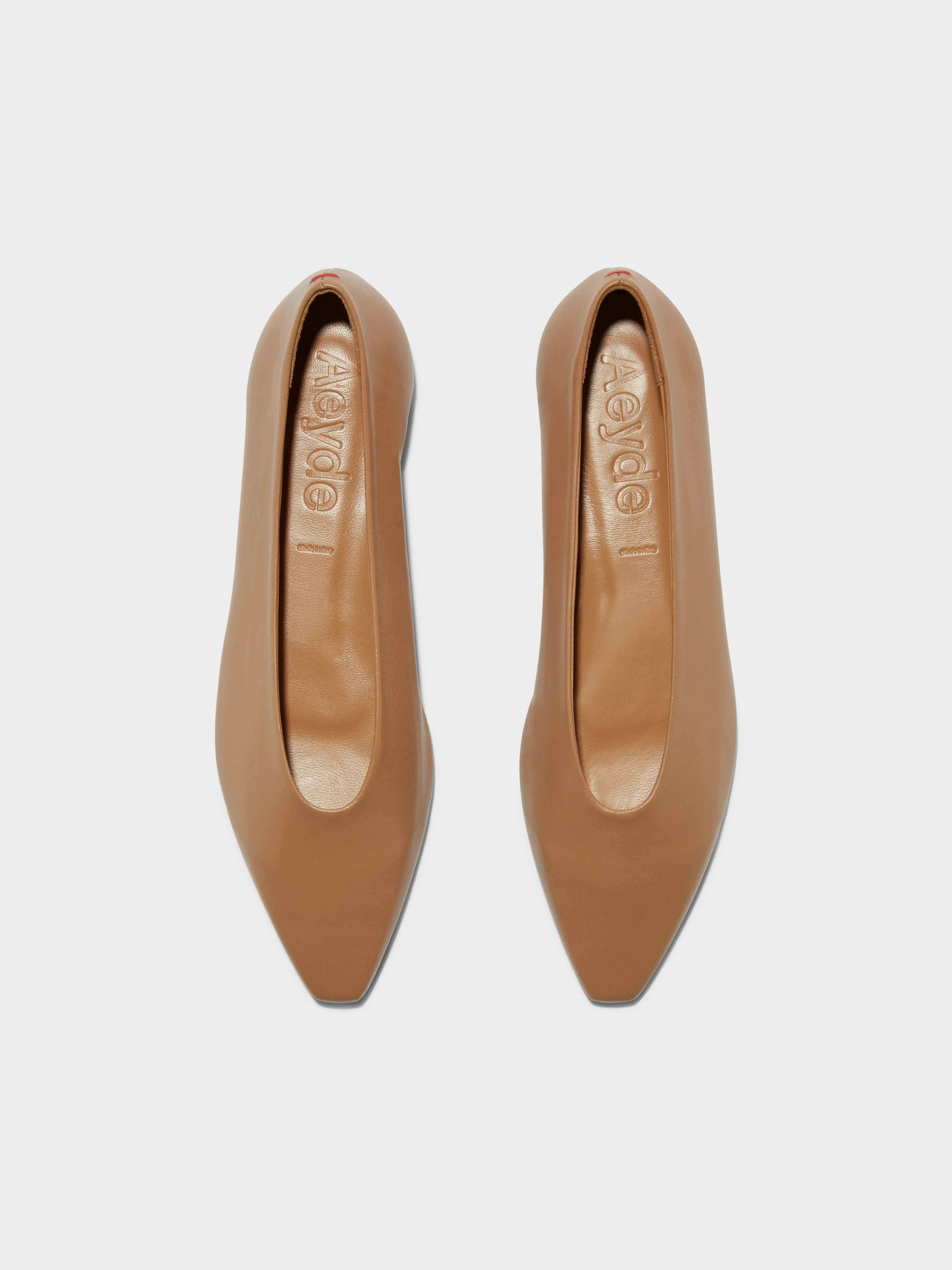 Betty Leather Square-Toe Ballet Flats