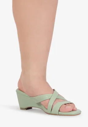 Connor Criss Cross Strappy Sandals - Mint Green