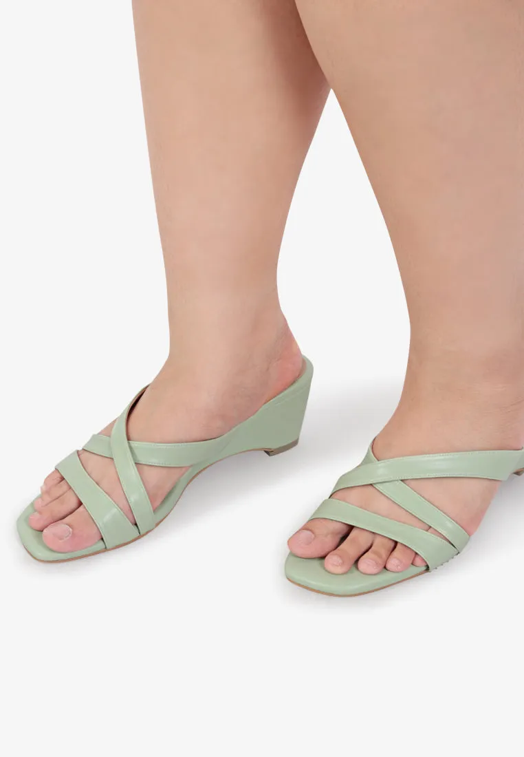 Connor Criss Cross Strappy Sandals - Mint Green