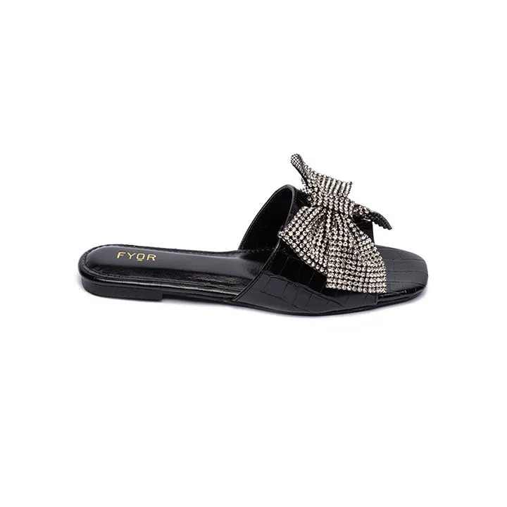 Diamante Bow Slide Sandal MY 217