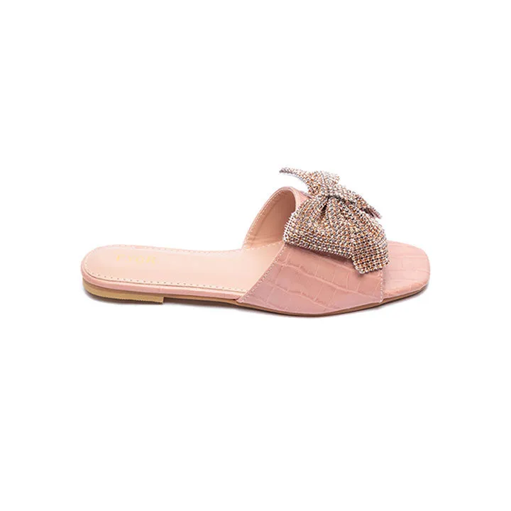 Diamante Bow Slide Sandal MY 217