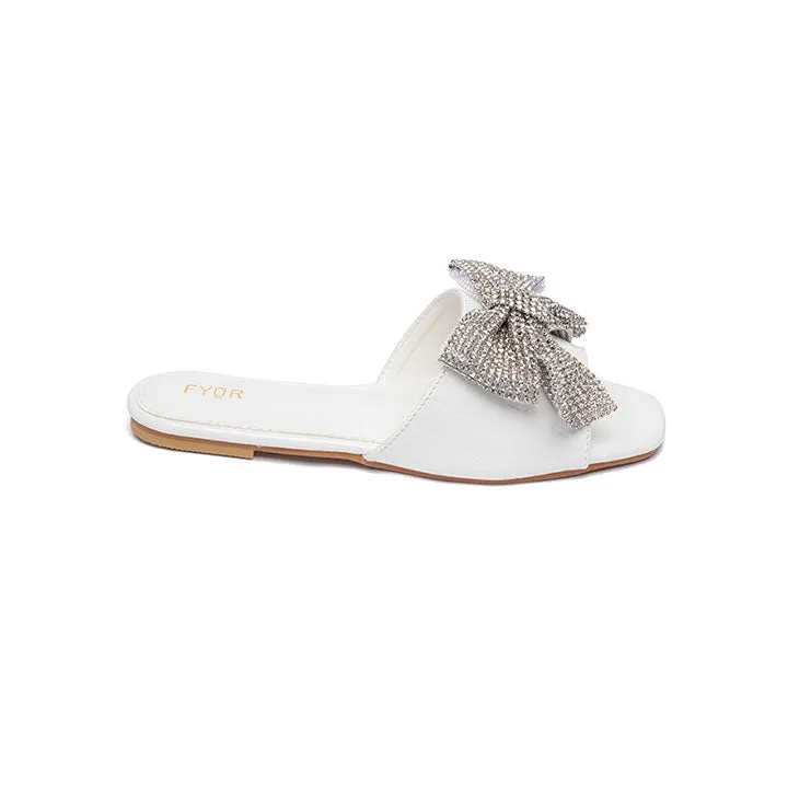 Diamante Bow Slide Sandal MY 217