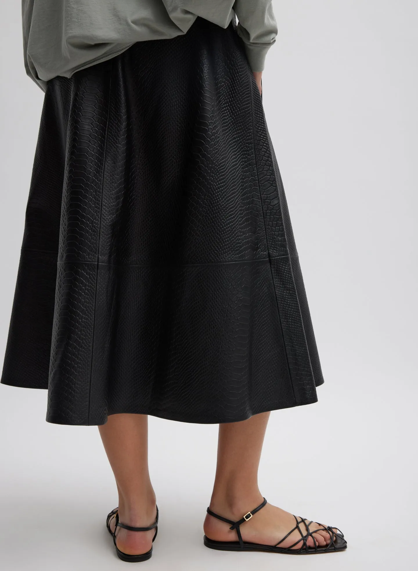 Embossed Python Circle Skirt