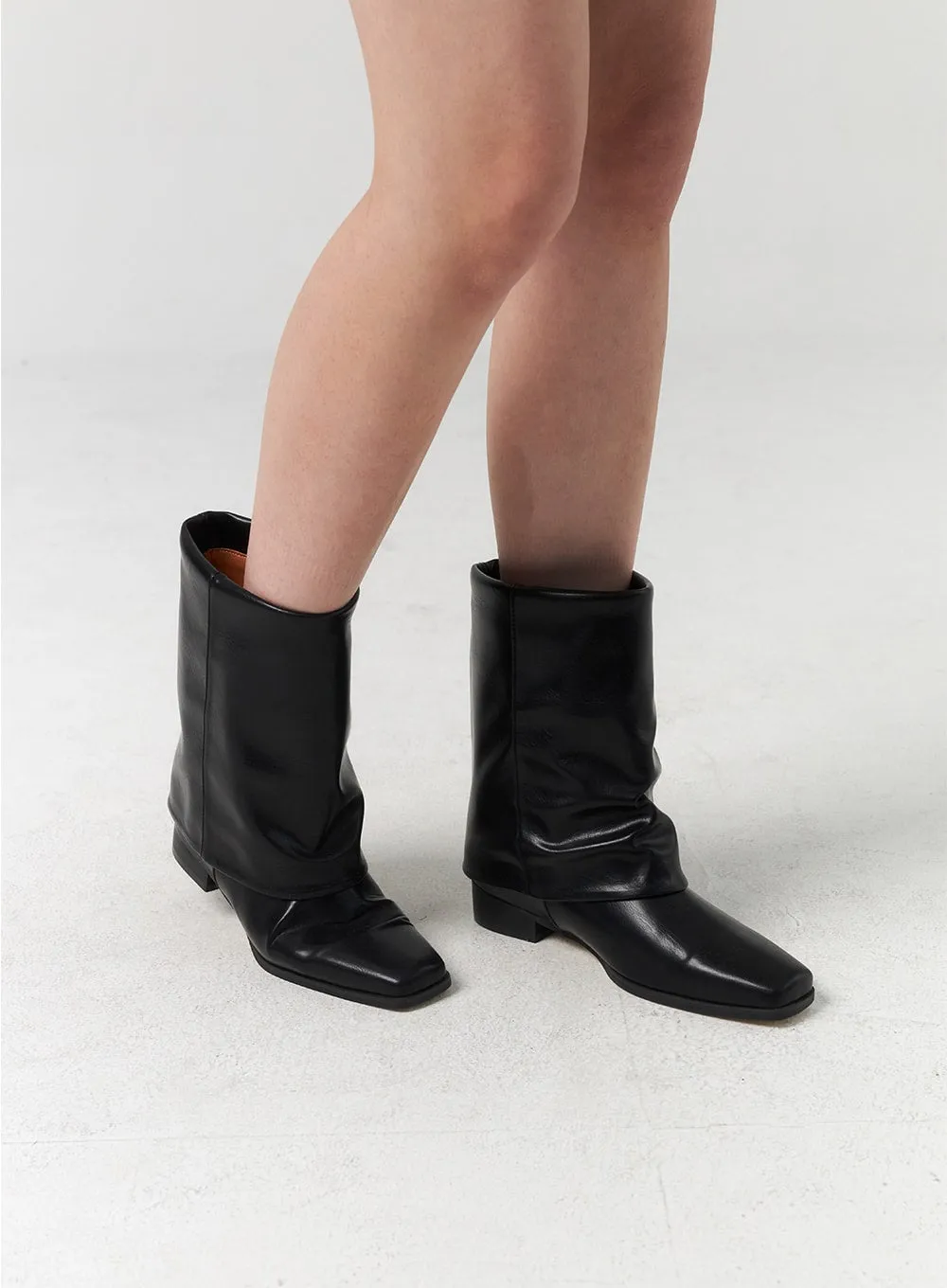 Folded Mid-Calf Boots CL318