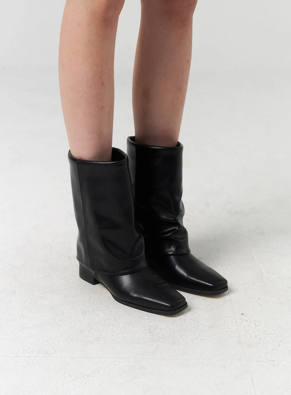 Folded Mid-Calf Boots CL318