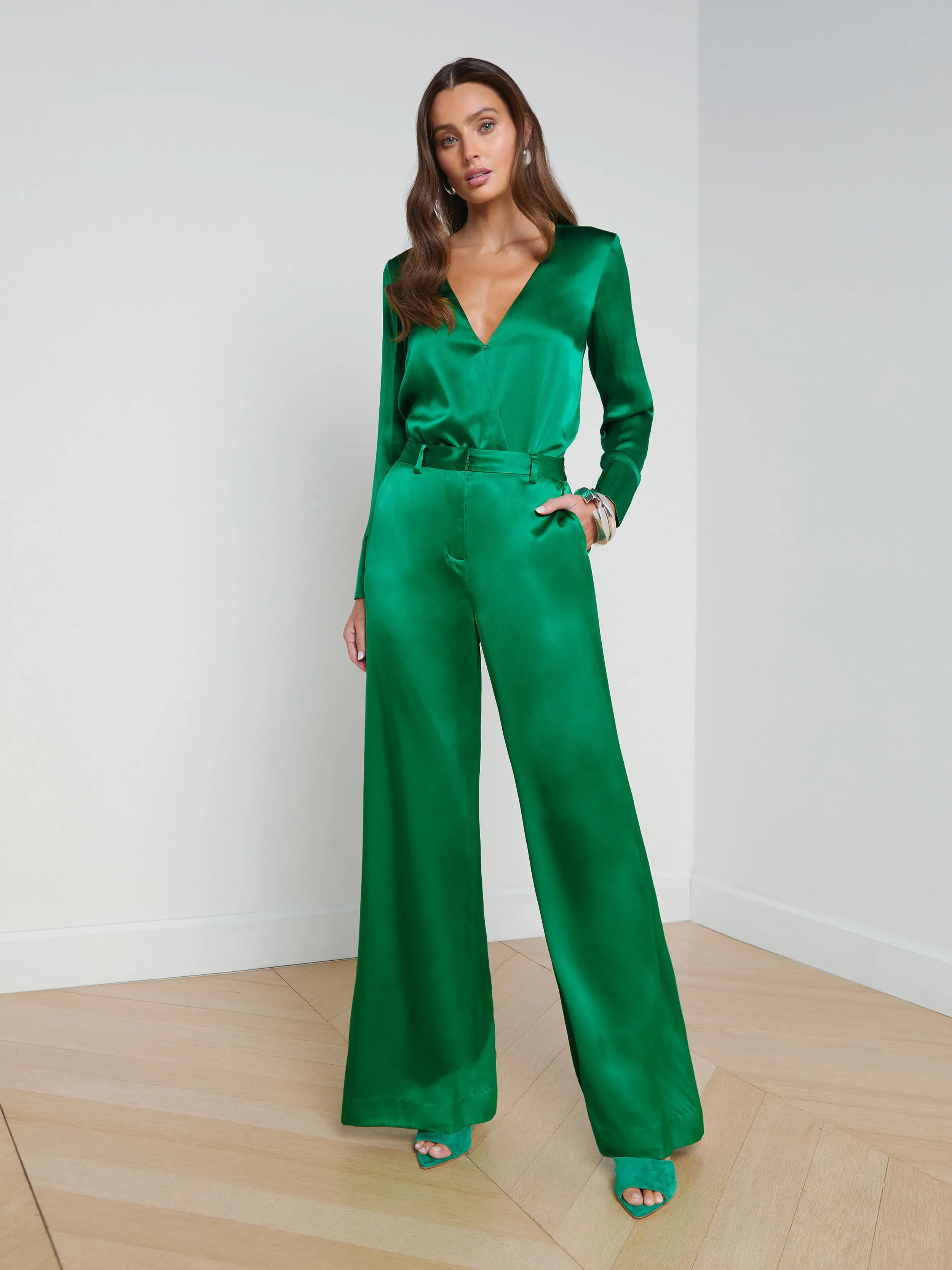 Gavin Silk Wide-Leg Pant