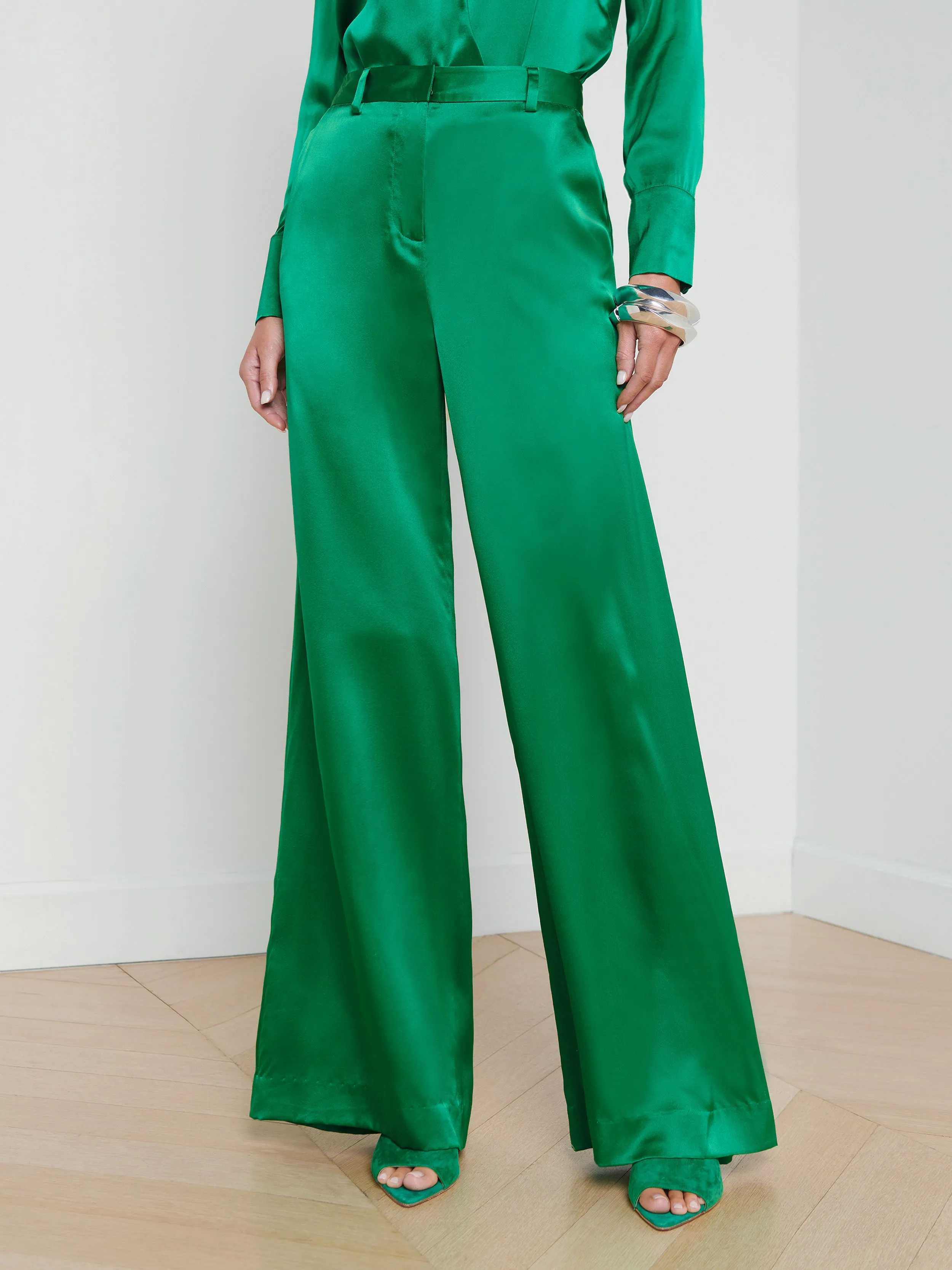 Gavin Silk Wide-Leg Pant