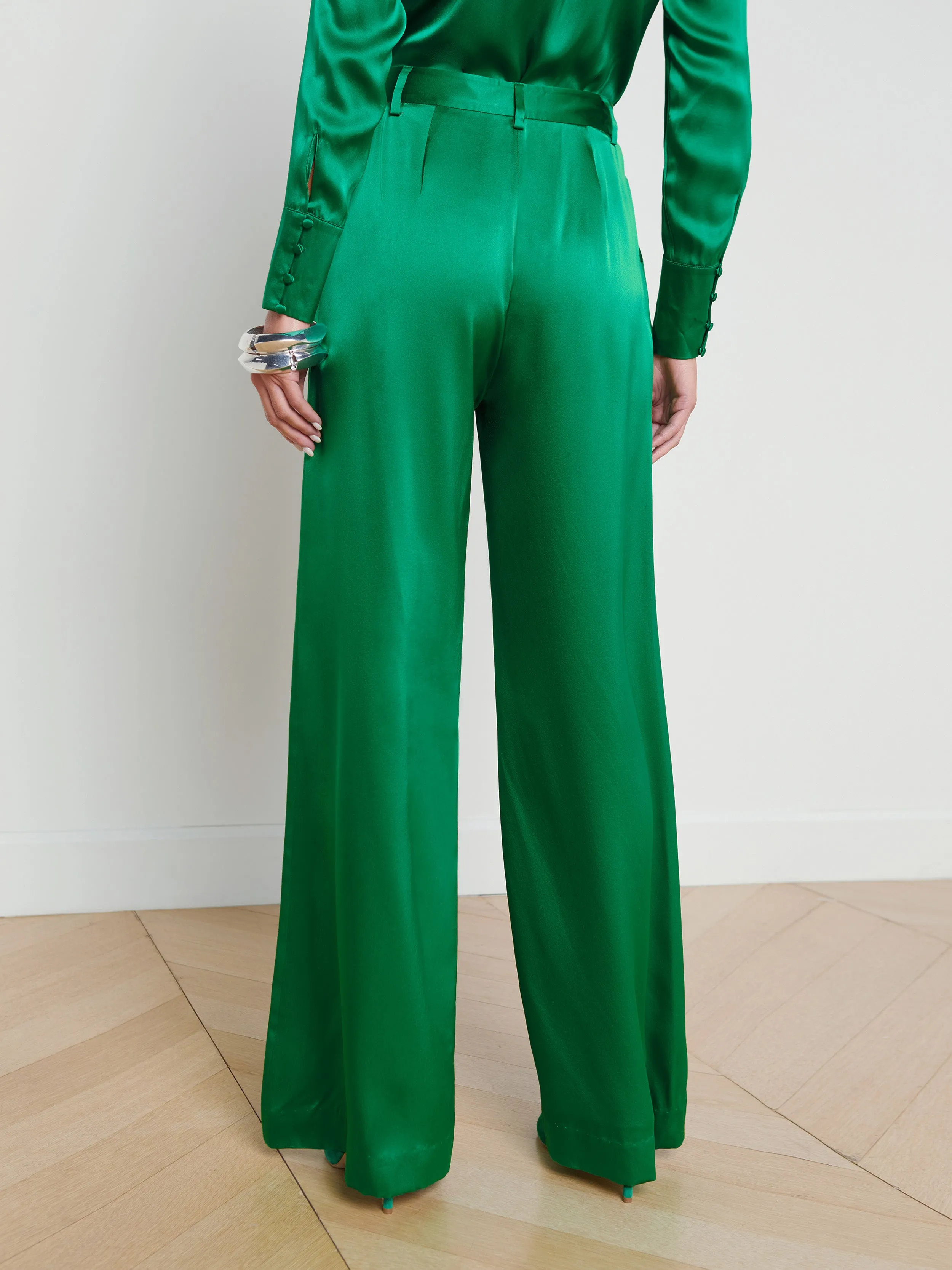 Gavin Silk Wide-Leg Pant