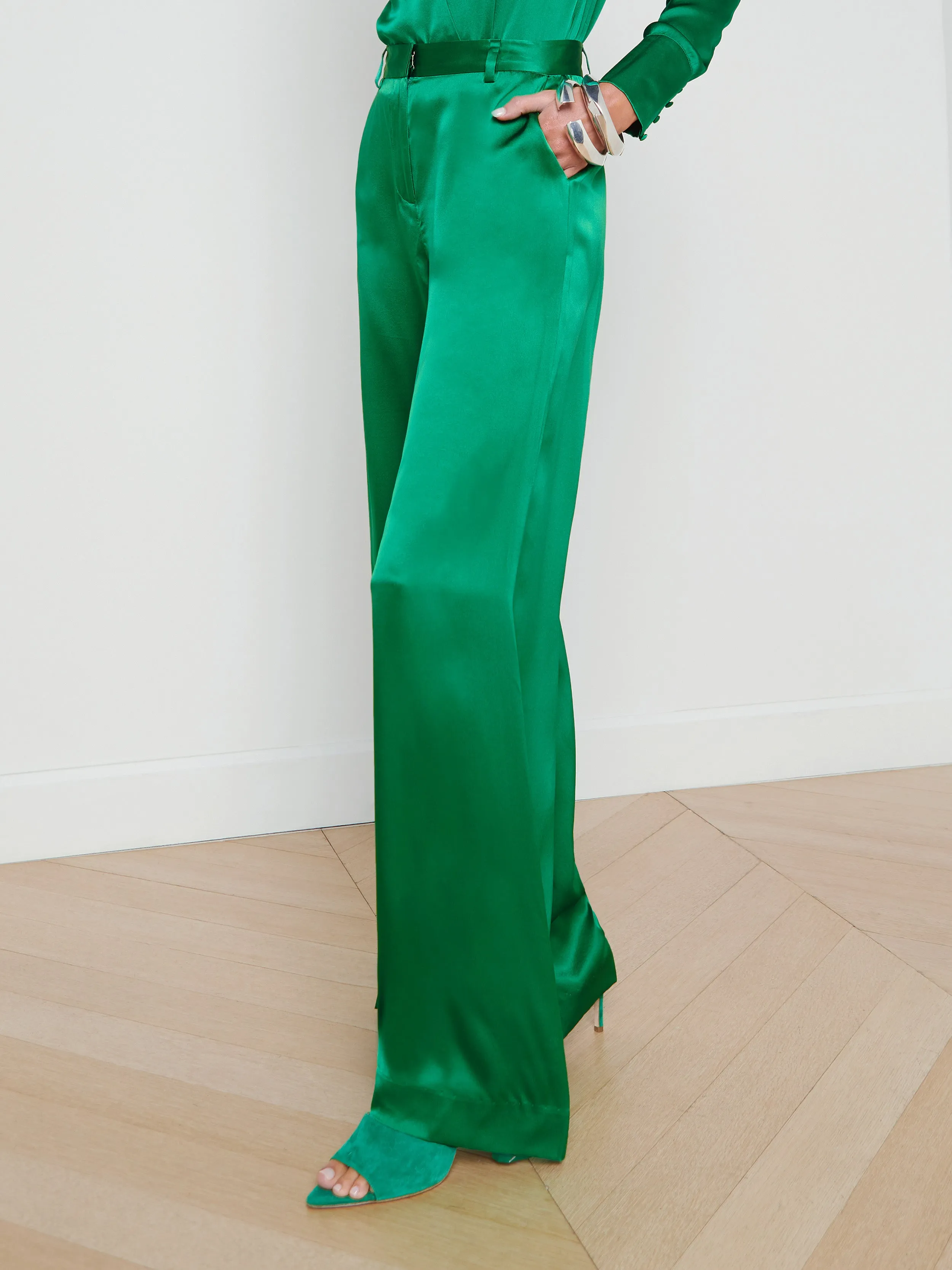 Gavin Silk Wide-Leg Pant