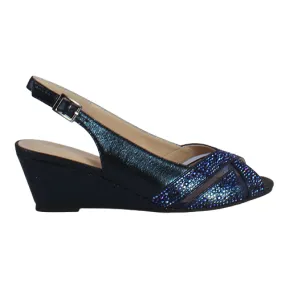 Glamour Peep Toe Wedges - Minsk - Navy