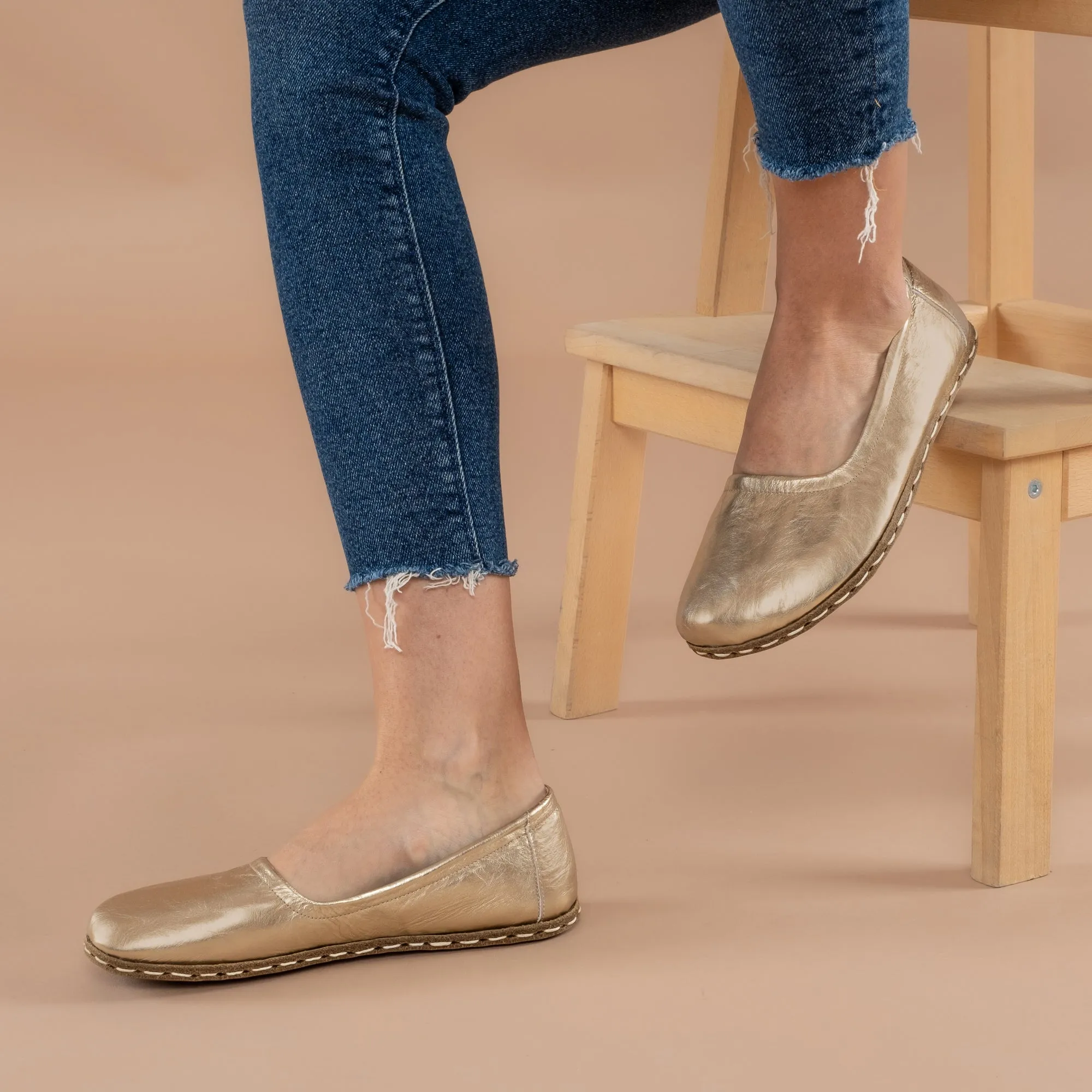 Gold Barefoot Ballet Flats