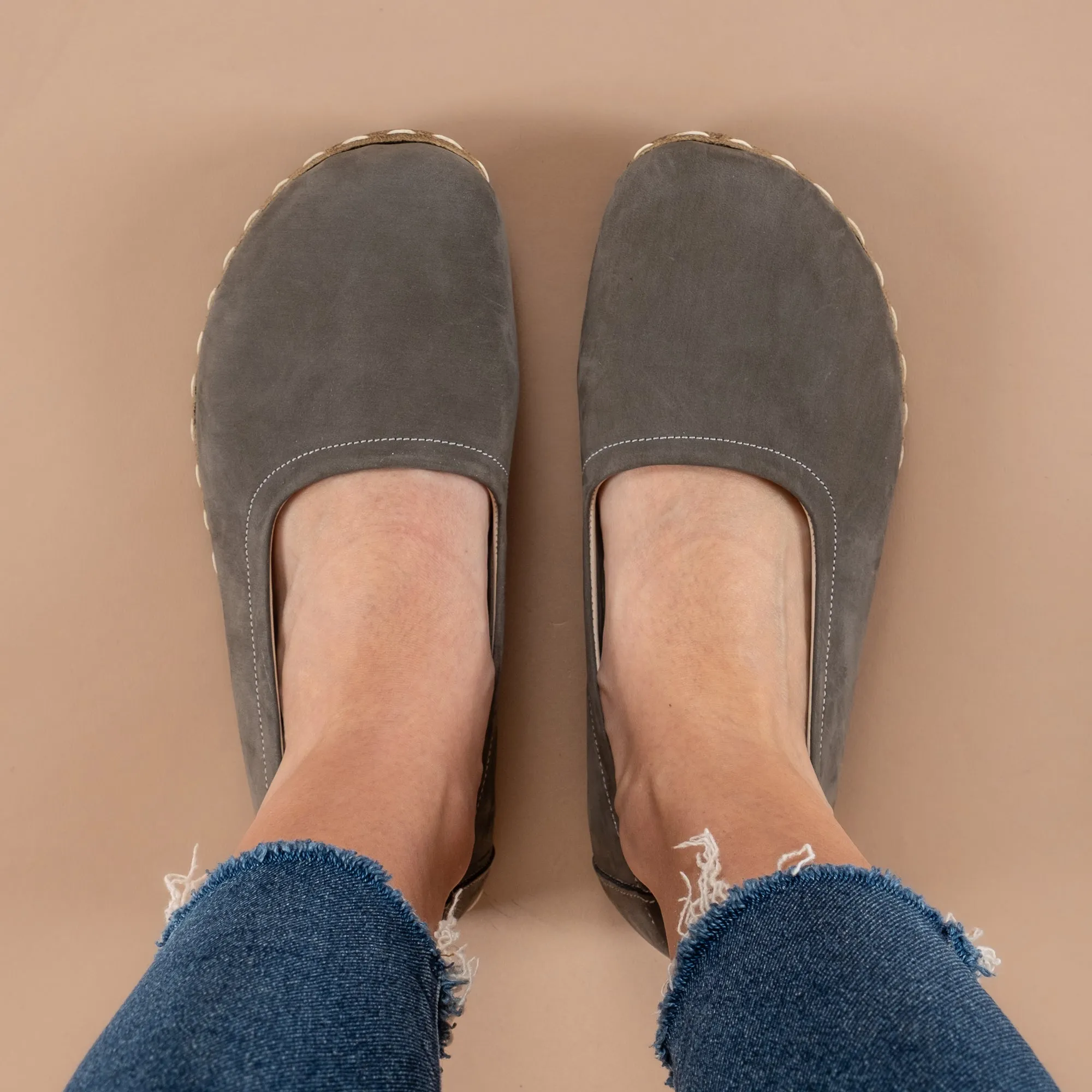 Gray Barefoot Ballet Flats