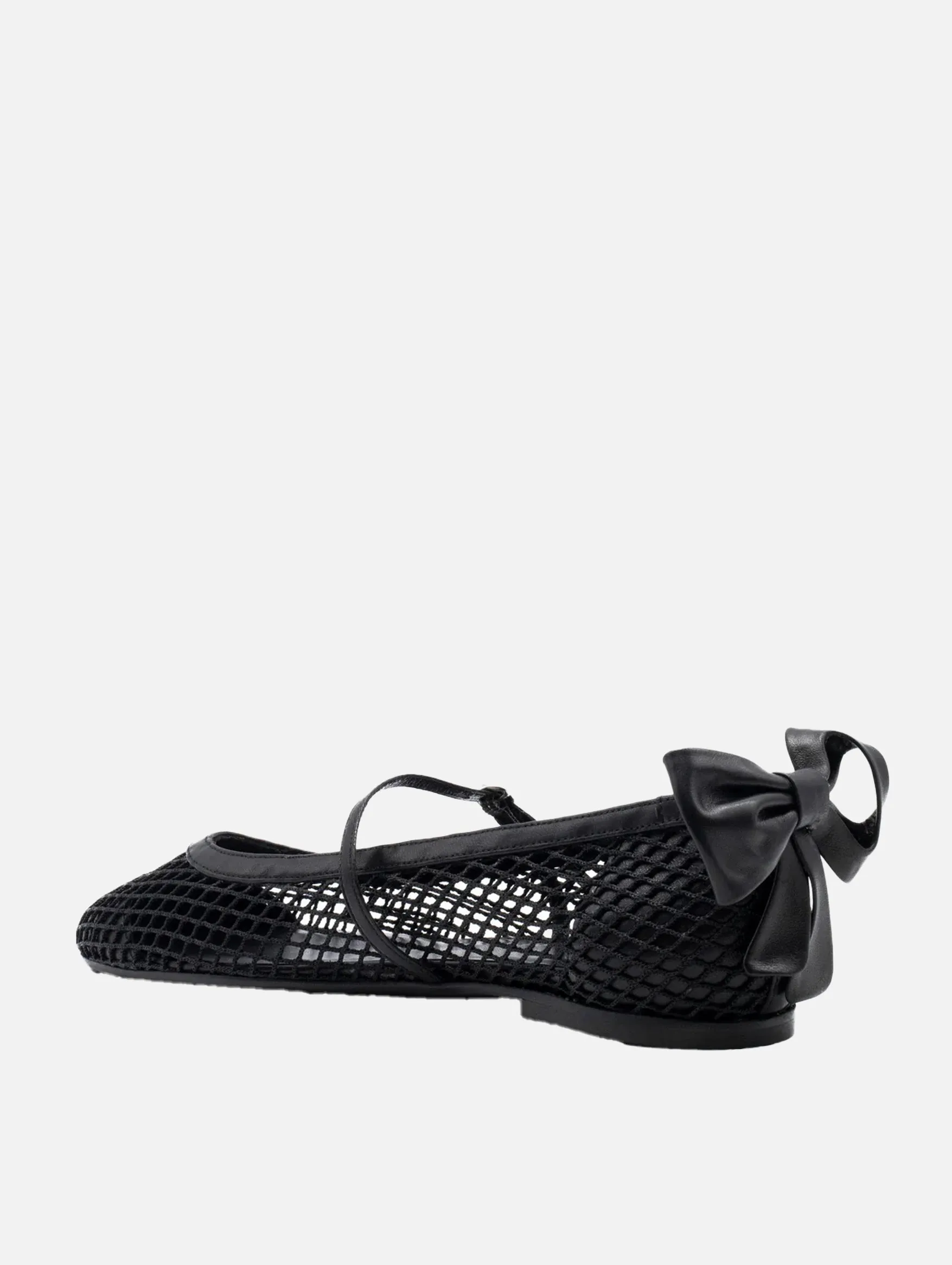 Grete Mesh Bow Ballerina in Black