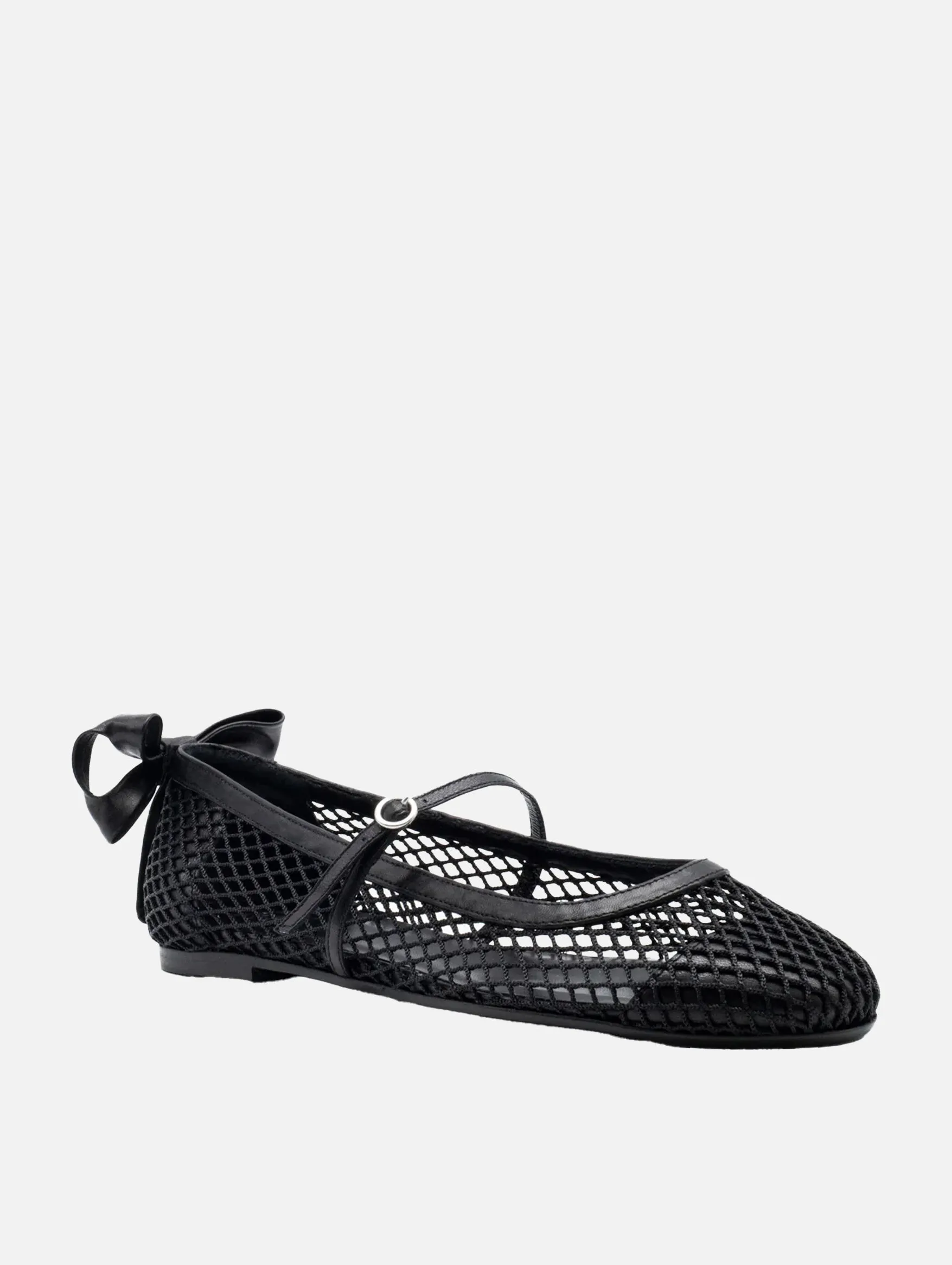 Grete Mesh Bow Ballerina in Black