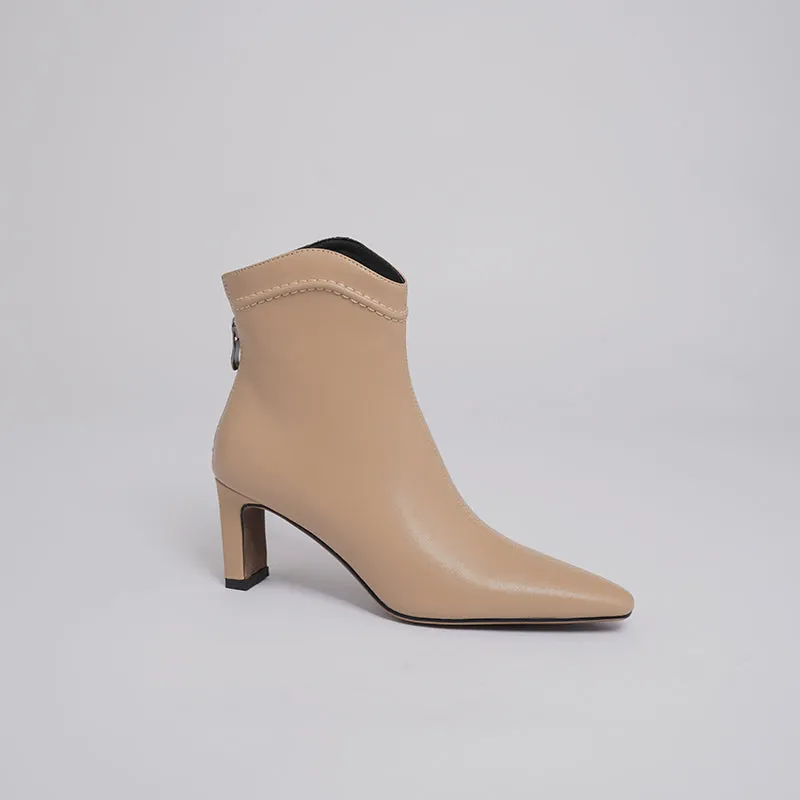 Ingrid Nude Ankle Boots with Heels