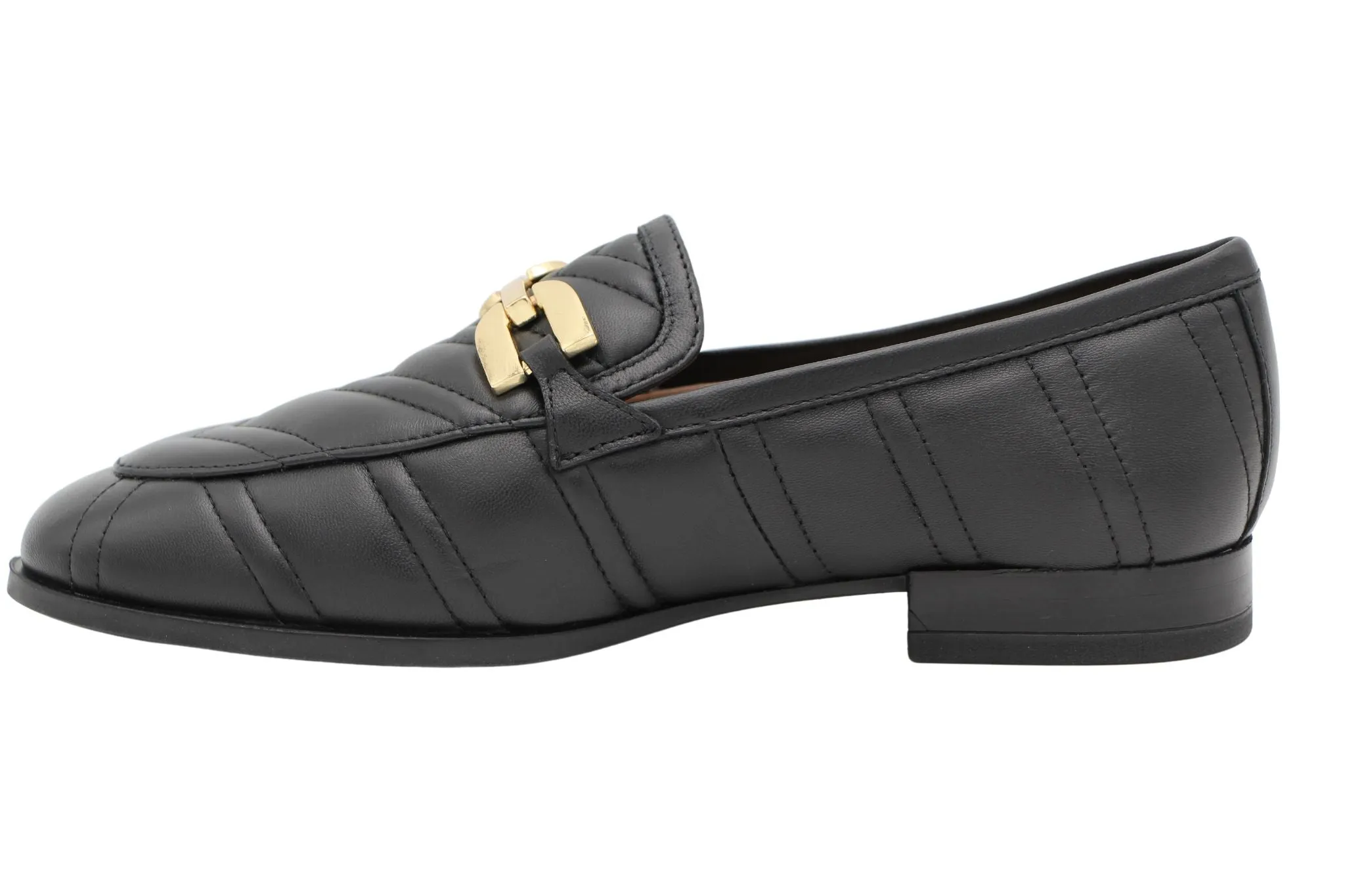 Unisa Dexter Black Quilted Leather Loafer