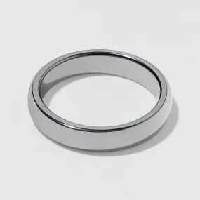 White Tungsten Classic Wedding Band - Polished 4mm